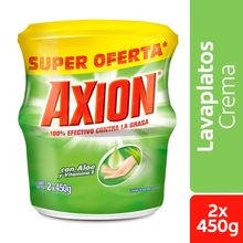 Lavaplatos AXION con aloe y vitamina e precio especial 2unds x450 g c/u
