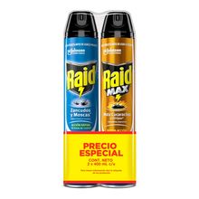 Oferta insecticida RAID aerosol 400ml +RAID max x400 ml