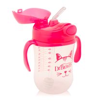 Vaso Antiderrame de 9 oz Rosado Pitillo Tapa y Pesa Dr. Brown's