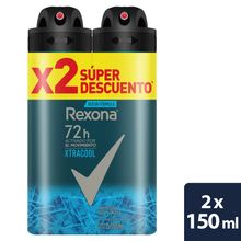 Desodorante REXONA aerosol xtracool 2 unds x150 ml c/u Precio especial