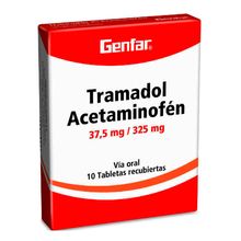Tramadol +acetaminofén GENFAR 37.5/325mg x10 tabletas