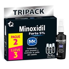 Minoxidil MK forte 5% x60ml tripack pague 2 lleve 3