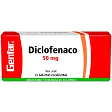 Diclofenaco GENFAR 50mg x30 tabletas