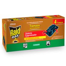 Insecticida  RAID max trampas 4 unds x2.5 g c/u