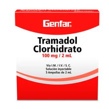 Tramadol GENFAR inyección 100mg/2ml x5 ampollas