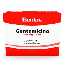 Gentamicina GENFAR inyección 160mg x10 ampollas