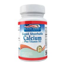 Liquid absorbable HEALTHY AMERICA calcium plus vitamin d3 x100 softgels