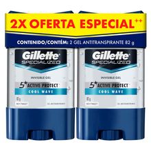 Desodorante GILLETTE clear gel 2 unds x82 g c/u