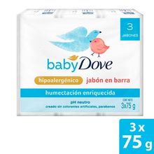 Jabón DOVE baby humectación 3 unds x75 g c/u