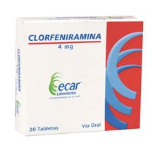 Clorfeniramina ECAR 4mg x20 tabletas