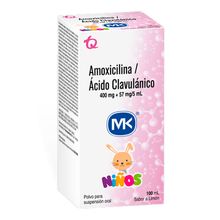 Amoxicilina + ácido clavulánico MK 400mg+57mg/5ml x100 ml