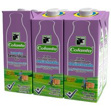 Leche COLANTA deslactosada semidescremada 6 unds x1000 ml c/u