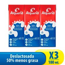 Leche ALQUERIA deslactosada 3 unds x180 ml c/u