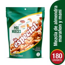 Mezcla maní LA ESPECIAL almendras y marañon x180 g