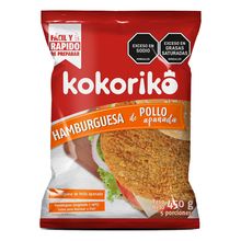 Hamburguesa KOKORIKO pollo apanada 5unds x450 g