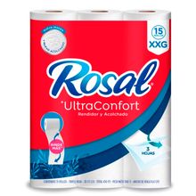 Papel higiénico ROSAL ultraconfort XXG 15 rollos x450 metros