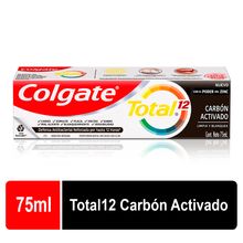 Crema dental COLGATE Total 12 carbón activado x75 ml