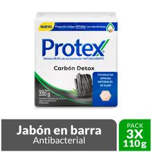 Jabón PROTEX carbón detox 3 unds x110 g