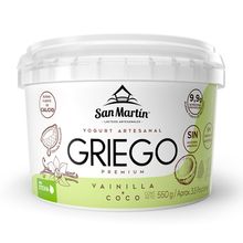 Yogurt griego SAN MARTIN entero sabor a coco x550 g