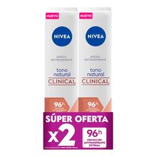 Desodorante NIVEA aerosol clinical natural 2 unds x150 ml