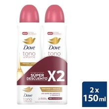 Desodorante DOVE dermoaclarant 2 unds x150 ml c/u