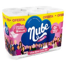 Papel higiénico NUBE 18 rollos x396 metros