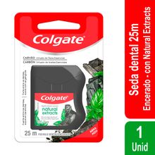 Hilo dental COLGATE natural extracts carbón 25 mt