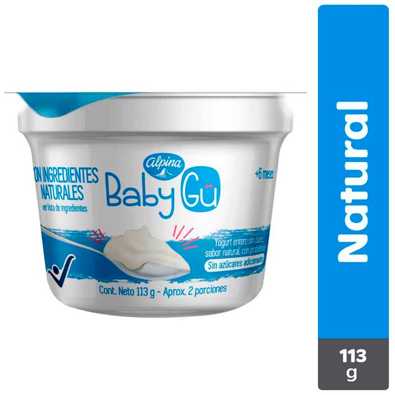 Yogurt Alpina Baby Gü Sabor Natural 113 g