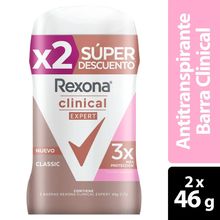 Desodorante REXONA clinical clasic expert 2 unds x46 g c/u