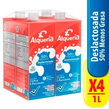 Leche ALQUERIA deslactosada 4 unds x1000 ml c/u