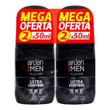 Desodorante ARDEN FOR MEN roll on platino 2 unds x50 ml c/u
