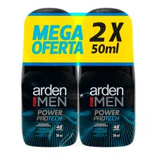 Desodorante ARDEN FOR MEN roll on protech 2 unds x50 ml c/u