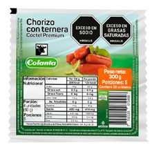 Chorizo COLANTA montefrío ternera tipo coctel x300 g