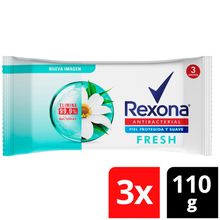 Jabón REXONA antibacterial fresh 3 unds x110 g c/u