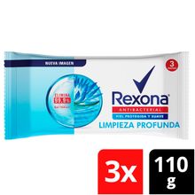 Jabón REXONA antibacterial limpieza profunda 3 unds x110 g c/u