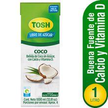 Bebida TOSH coco sin azúcar x1000 ml