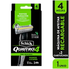 Maquina de afeitar SHICK quattro titanium  x3 cartuchos