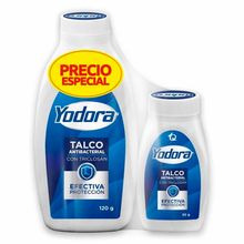 Talco YODORA antibacterial 120 g+30 g precio especial