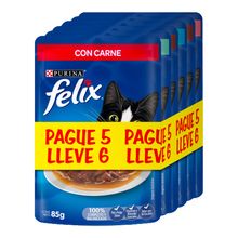 Alimento húmedo para gato FELIX pague 5 lleve 6 x85 g c/u