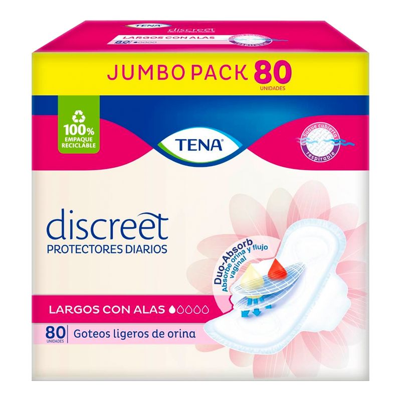 Protectores-TENA-discreet-largos-con-alas-x80-unds_120250