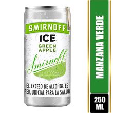 Mezcla vodka SMIRNOFF ice green apple x250 ml