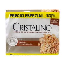 Jabón CRISTALINO avena 3 unds x125 g c/u