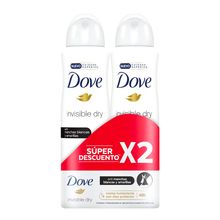 Desodorante DOVE invisible aerosol  2 unds x89 ml c/u