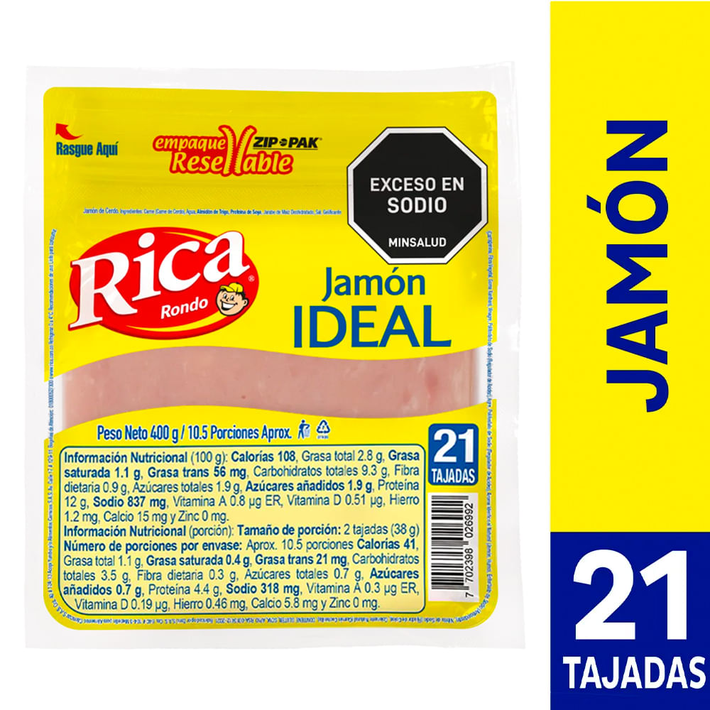 Jamón RICA ideal x400 g