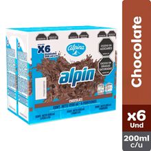 Leche ALPINA saborizada alpin chocolate 6 unds x200 ml c/u