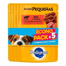 Alimento para perro PEDIGREE surtido 5 unds x100 g c/u