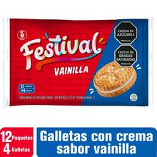 Galletas FESTIVAL Noel vainilla 12 unds x33,6 g c/u