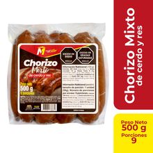 Chorizo M mixto 9 unds x500 g