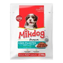 Alimento húmedo para perro MIKDOG cachorro sabor a carne x100 g