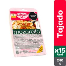Queso ALPINA mozzarella 15 unds x240 g